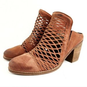 Diba True Genuine Leather Stretch Mesh Booties